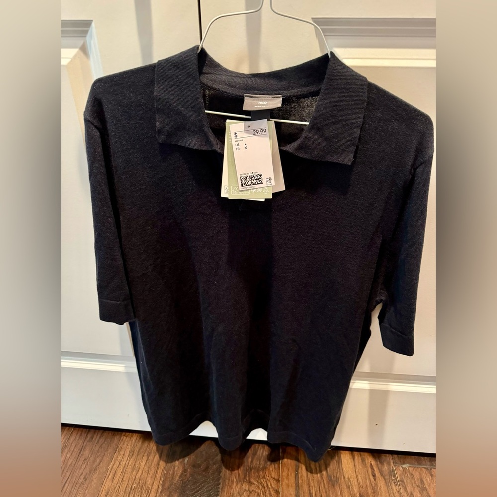 New with tags, H&M Men’s Summer-Weight Linen-Blend Short Sleeve Sweater 😍